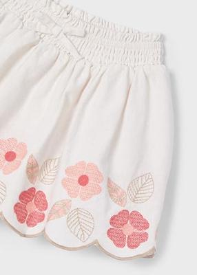 Mayoral Zomer rok embroidery meisjes - bone wit