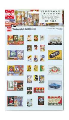Busch 6002 H0 reclameposters uit de jaren 50 (Duitstalig) Bouwpakket