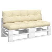 Palletkussens 2 st stof crèmekleurig - thumbnail