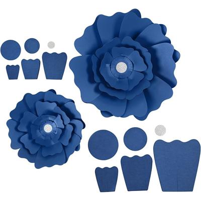 Creativ Company Papieren bloemen, d 15+25 cm, 230 gr, blauw, 2 stuk/ 1 doos