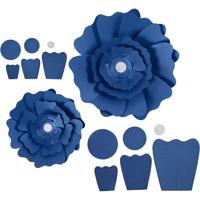 Creativ Company Papieren bloemen, d 15+25 cm, 230 gr, blauw, 2 stuk/ 1 doos - thumbnail