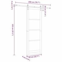 Schuifdeur ORKDAL Bruin 83 x 232 cm Massief grenenhout - thumbnail