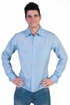 Tiroler blouse blauw/wit