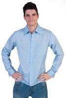 Tiroler blouse blauw/wit - thumbnail