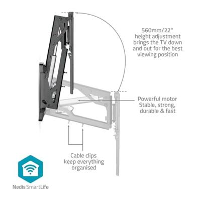 Nedis Gemotoriseerde TV-Muurbeugel | 37 - 75 " | Maximaal schermgewicht: 35 kg | Draaibaar | Minimale muurafstand: 153 mm | Maximale muurafstand: 485 Nedis Gemotoriseerde TV-Muurbeugel | 37 - 75 " | Maximaal schermgewicht: 35 kg | Draaibaar | Minimale muurafstand: 153 mm | Maximale muurafstand: 485