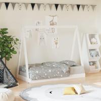 Kinderbedframe 70x140 cm massief grenenhout wit - thumbnail