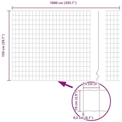 Euro Hek Grijs 1.5 x 10 m PVC-gecoat ijzer