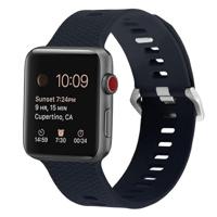 By Qubix - Siliconen bandje met motief - Donkerblauw - Compatible met Apple Watch 38mm / 40mm / 41mm / 42mm - Compatible Apple watch bandjes - thumbnail