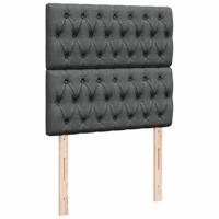 Boxspring met matras stof donkergrijs 90x190 cm - thumbnail