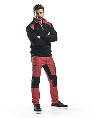 Blåkläder Sweatshirt bicolour met halve rits 33531158 | Zwart/Rood | Maat L - 7330509456194