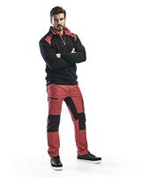 Blåkläder Sweatshirt bicolour met halve rits 33531158 | Zwart/Rood | Maat L - 7330509456194 - thumbnail