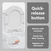 VidaXL Toiletzitting wit 47 x 36 x 3,4 cm duroplast - thumbnail