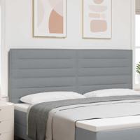 LED Hoofdbord met LED-striplichten Lichtgrijs 200 cm Polyester - thumbnail