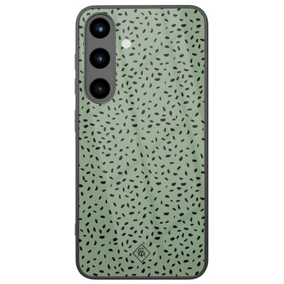 Samsung Galaxy S25 glazen hardcase - Green confetti Samsung Galaxy S25 glazen hardcase - Green confetti