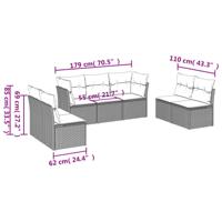 8-delige Loungeset met kussens poly rattan beige - thumbnail
