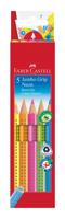 Faber Castell FC-110994 Kleurpotlood Jumbo GRIP Etui 5 Kleuren - thumbnail
