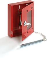 Noodsleutelkastje nr 4 met glasvenster cilinderslot,slagpen - thumbnail