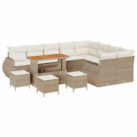 Tuinbankenset 13 pcs Beige poly rattan - thumbnail