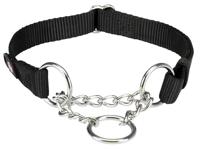 Trixie halsband hond premium halfslip halsband zwart - thumbnail