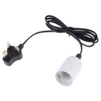 E27 Wire Cap lamp houder kroonluchter stopcontact met 1 2 m verlengkabel kleine UK plug (wit) - thumbnail