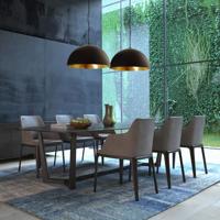 Steinhauer Hanglamp semicerikel 2556 zwart goud - thumbnail