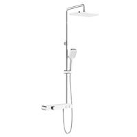 Opbouw Regendouchekraan Met Planchet Chroom Wit - thumbnail