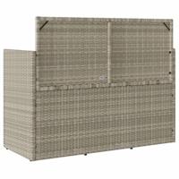 Tuinbank met kussens poly rattan lichtgrijs - thumbnail