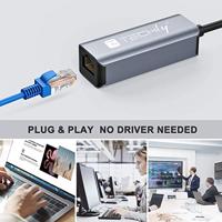 Techly IDATA USB-ETGIGA-CA laptop dock & poortreplicator Bedraad USB 3.2 Gen 1 (3.1 Gen 1) Type-C Zw - thumbnail