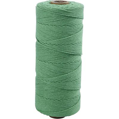 Creativ Company Macramé koord, l: 315 m, dikte 1 mm, dunne kwaliteit 12/12, lichtgroen, 220 gr/ 1 bol