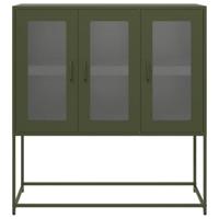 Dressoir 100,5x39x107 cm koudgewalst staal olijfgroen - thumbnail