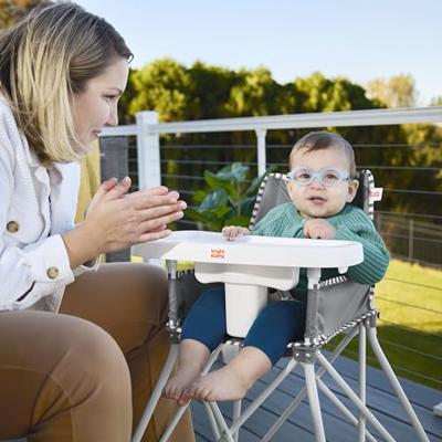 BRIGHT STARS Pop N Dine - Kinderstoel voor babymaaltijden, opvouwbaar, draagbaar, reisformaat, lichtgewicht, gemakkelijk schoon te maken, draagtas inbegrepen