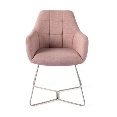 Jesper Home Eetkamerstoel 'Noto' Beehive Steel, kleur Vintage Rose
