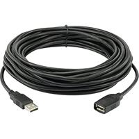 Renkforce RF-4096104 USB-kabel USB 2.0 USB-A stekker, USB-A bus 10.00 m Zwart Vergulde steekcontacten - thumbnail