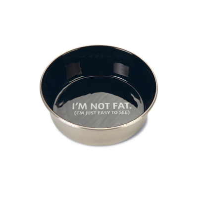 Beeztees voer- en drinkbak not fat - hond - rvs - zwart - 20cm Beeztees voer- en drinkbak not fat - hond - rvs - zwart - 20cm