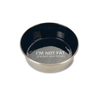 Beeztees voer- en drinkbak not fat - hond - rvs - zwart - 20cm - thumbnail