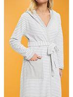 Esprit Striped Hoodie Badjas Grey XL - thumbnail