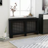 VidaXL Radiatorombouw 152x19x81,5 cm mdf zwart - thumbnail