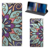 Sony Xperia 10 Plus Smart Cover Purple Flower - thumbnail