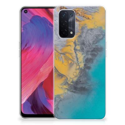 OPPO A74 5G | A54 5G | TPU | Siliconen hoesje | Marble Blue Gold