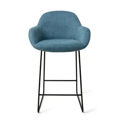 Jesper Home Barkruk 'Kushi' Slide Black, kleur Ocean Eyes (zithoogte 67cm)