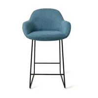 Jesper Home Barkruk 'Kushi' Slide Black, kleur Ocean Eyes (zithoogte 67cm) - thumbnail