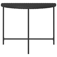 Tuintafel 100x50x75 cm poly rattan zwart - thumbnail