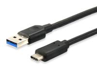 Equip 12834107 1m USB A USB C Zwart USB-kabel - thumbnail