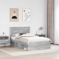 Bedframe met lade Grijs Sonoma 135 x 190 cm Massief grenenhout - thumbnail