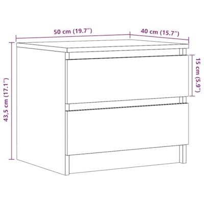 Nachtkastjes 2 st 50x40x43.5 cm bewerkt hout artisanaal eiken