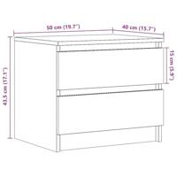 Nachtkastjes 2 st 50x40x43.5 cm bewerkt hout artisanaal eiken - thumbnail