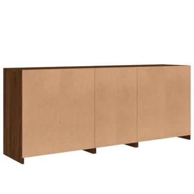 Dressoir met LED-verlichting 162x37x67 cm bruin eikenkleur
