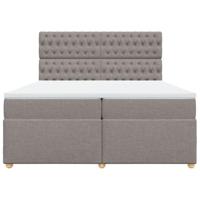 Boxspring met matras stof taupe 200x200 cm - thumbnail