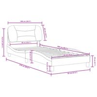 Bedframe met hoofdbord kunstleer grijs 90x200 cm - thumbnail