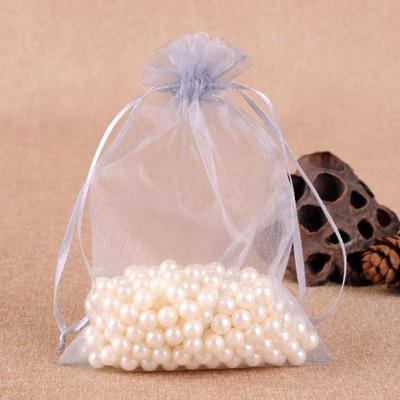 100 PCS geschenk zakken sieraden organza zakje bruiloft verjaardag partij drawable zakjes Gift Bag grootte: 7X9cm (grijs)